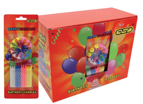 GSD Happy Birthday Candles – 24 Pack | Colorful Cake Topper Candles for Parties