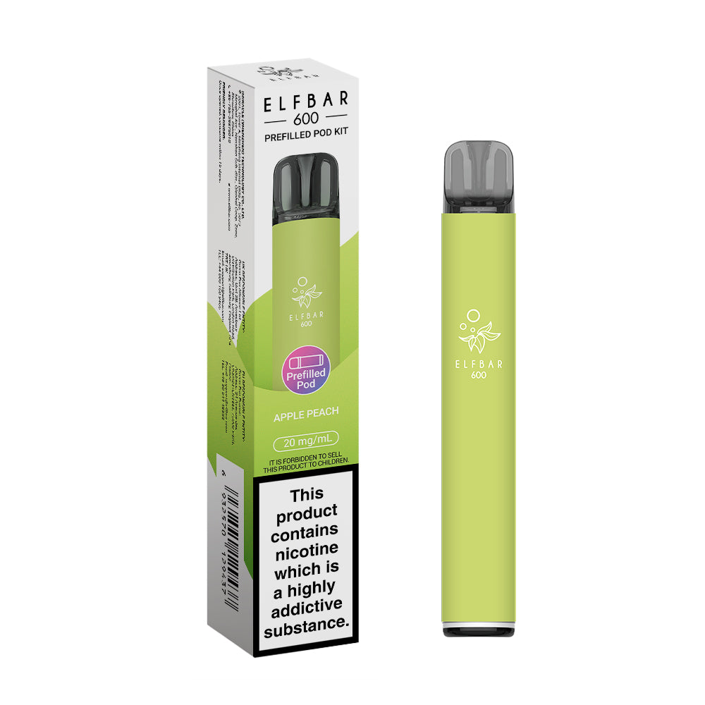Elf bar 600 Prefilled Kit Puffs, 2% Nic, 10 Packs