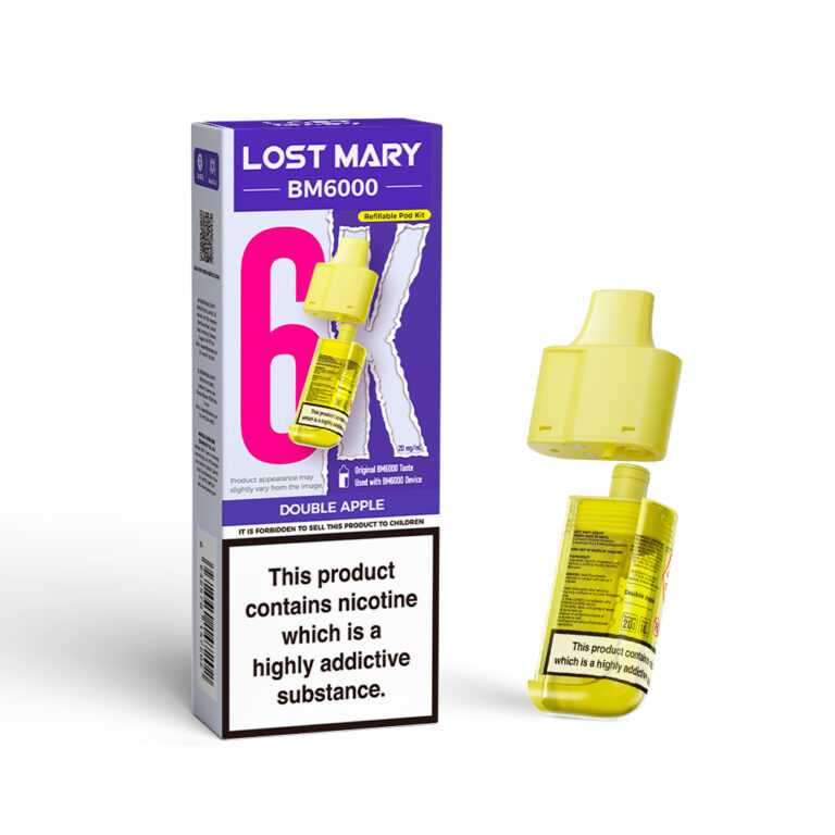 LOSTMARY BM6000 Refillable Pods, 2% Nic - 5 Packs