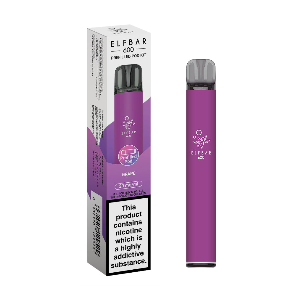 Elf bar 600 Prefilled Kit Puffs, 2% Nic, 10 Packs