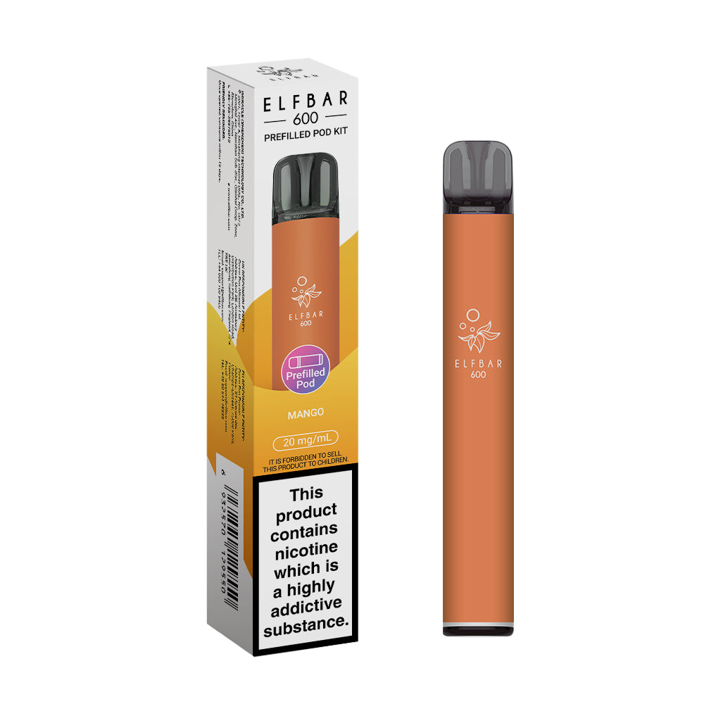 Elf bar 600 Prefilled Kit Puffs, 2% Nic, 10 Packs