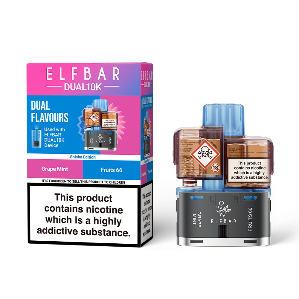 ELFBAR DUAL10K Puffs TPD Replacement Pods 2% NIC