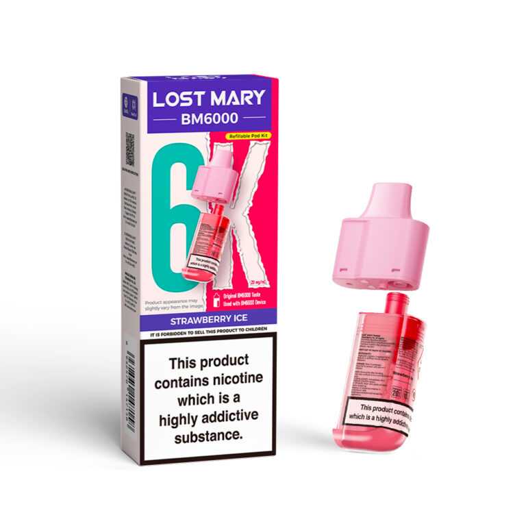 LOSTMARY BM6000 Refillable Pods, 2% Nic - 5 Packs