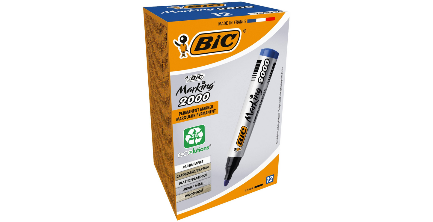 BIC Blue Marker – Pack of 12