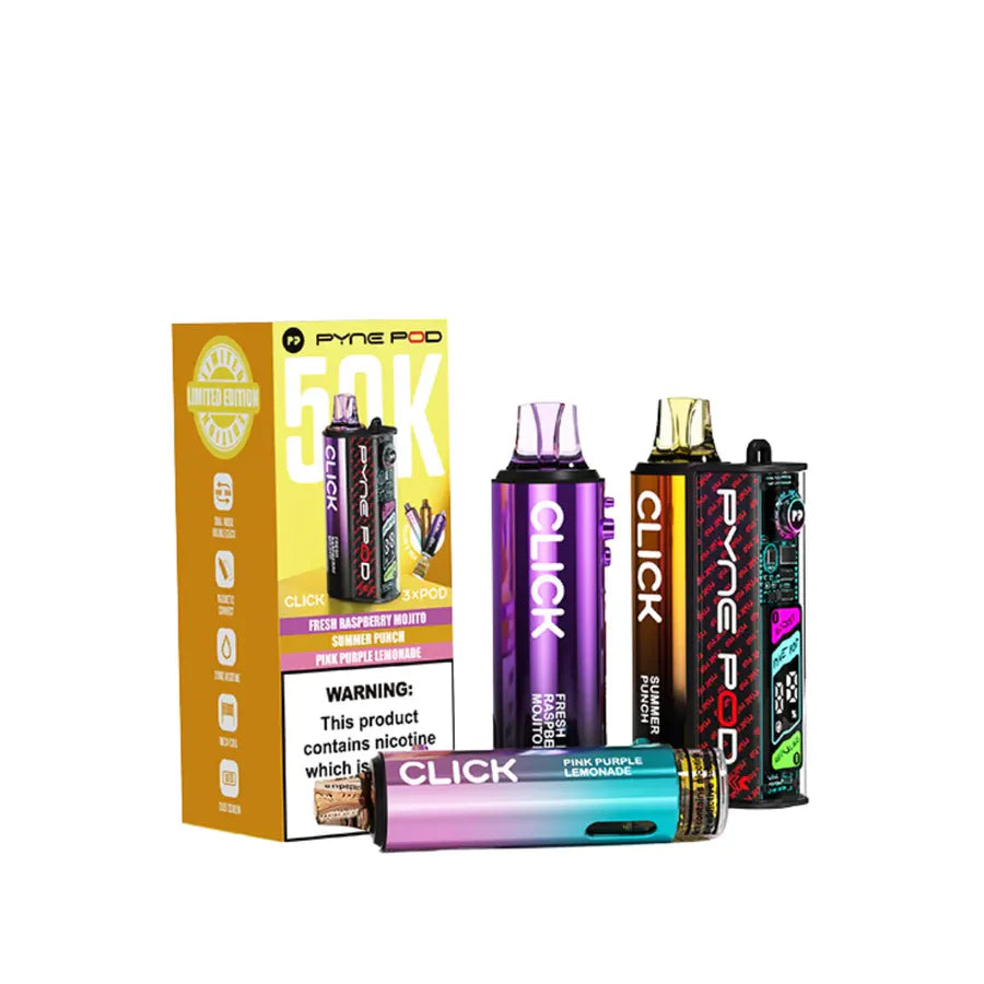 Pyne Pod Click 50K Kit, 2% Nic, 5 Packs