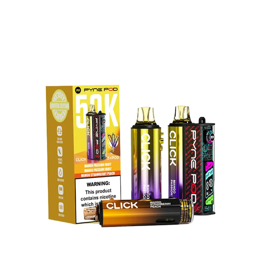 Pyne Pod Click 50K Kit, 2% Nic, 5 Packs