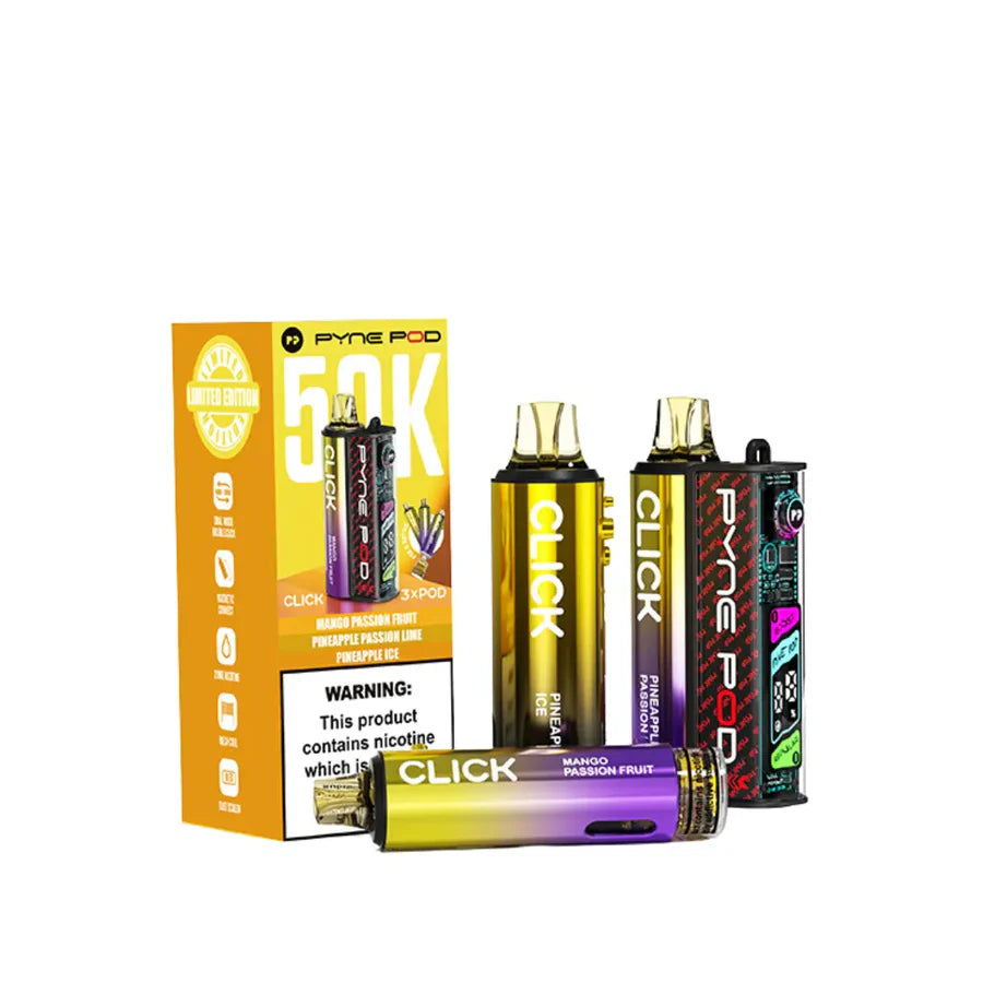 Pyne Pod Click 50K Kit, 2% Nic, 5 Packs