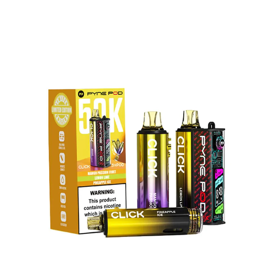 Pyne Pod Click 50K Kit, 2% Nic, 5 Packs