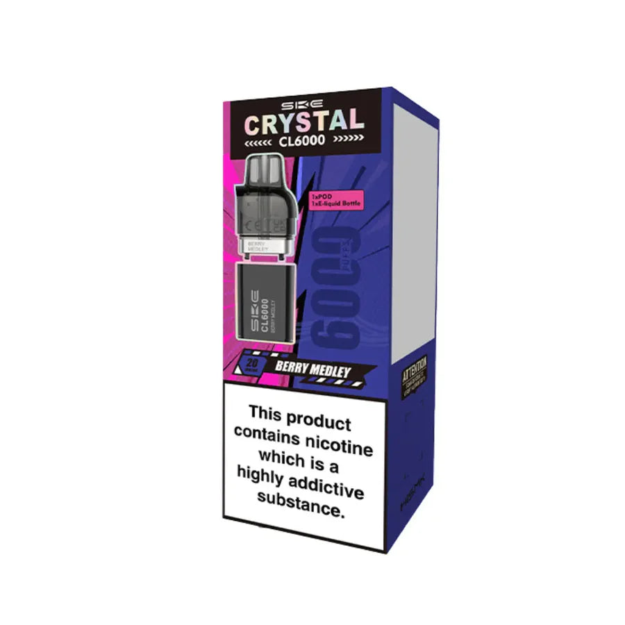 SKE Crystal CL6000 Puffs PODS TPD 2% NIC Replaceable E-liquid