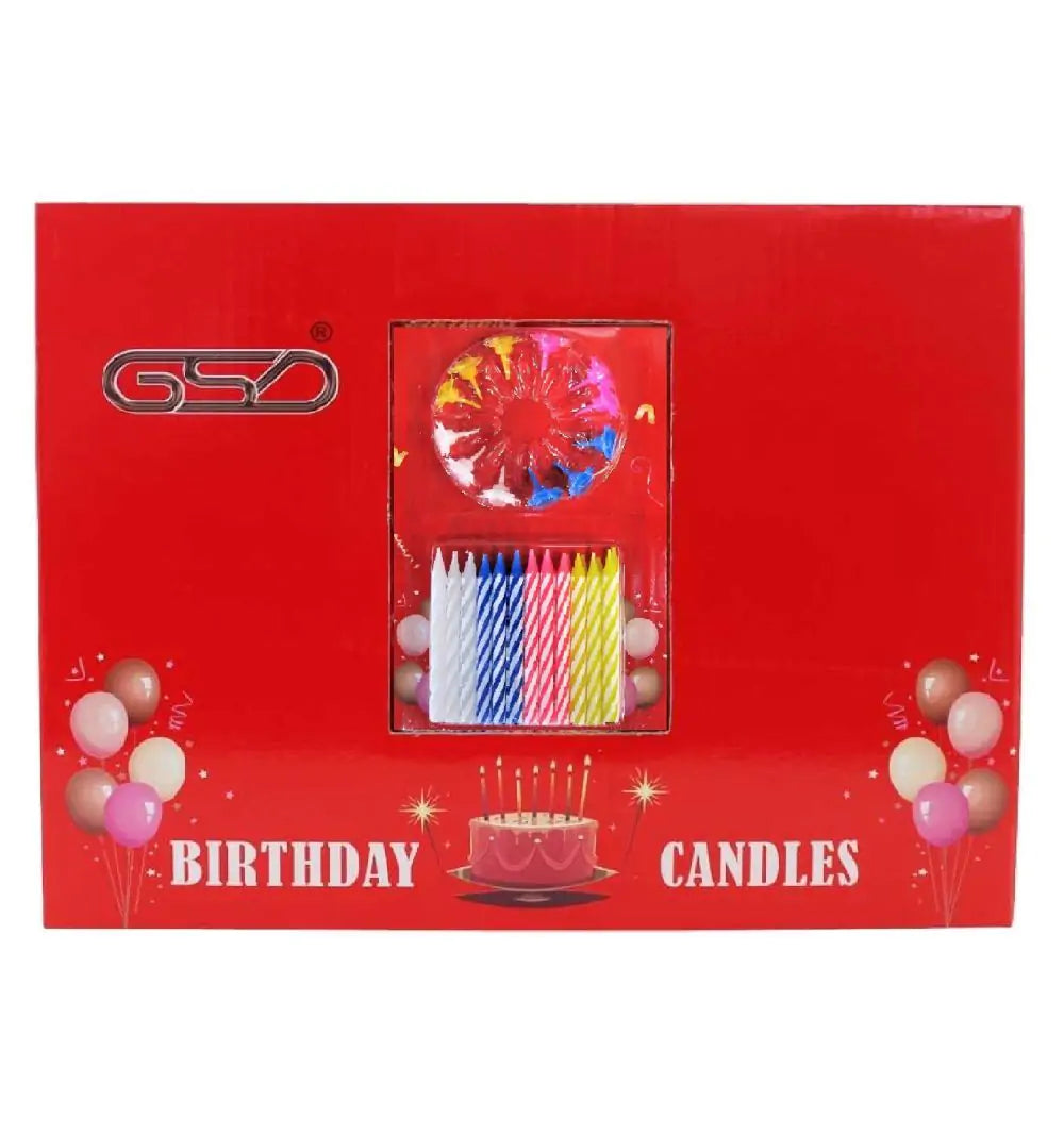 GSD Happy Birthday Candles – 24 Pack | Colorful Cake Topper Candles for Parties