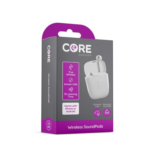 Core Wireless Sound Pods – Bluetooth Earbuds with Charging Case (1 Pack)