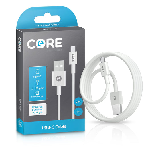 Core USB to Type-C Fast Charging Cable 2.1A – High-Speed Charging & Sync (1 Pack)