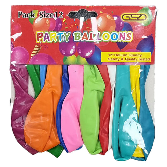 GSD Party Balloons – 12 Pack | Colorful Balloons for Party Decorations & Events