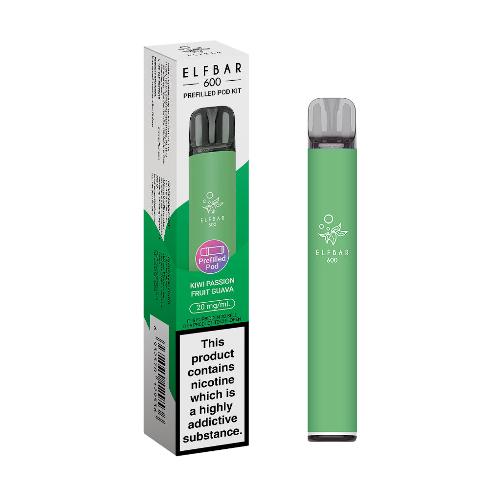 Elf bar 600 Prefilled Kit Puffs, 2% Nic, 10 Packs