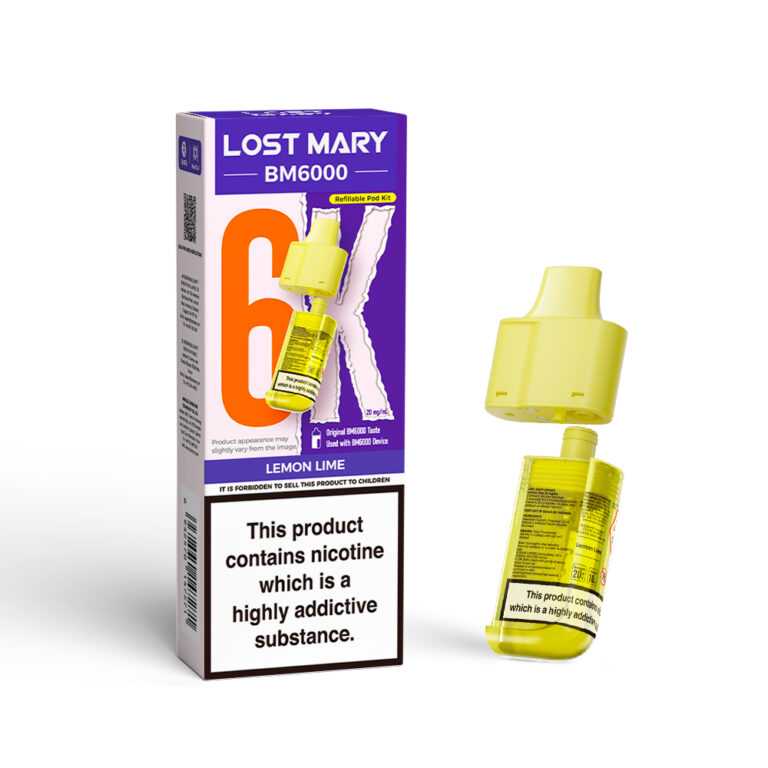 LOSTMARY BM6000 Refillable Pods, 2% Nic - 5 Packs