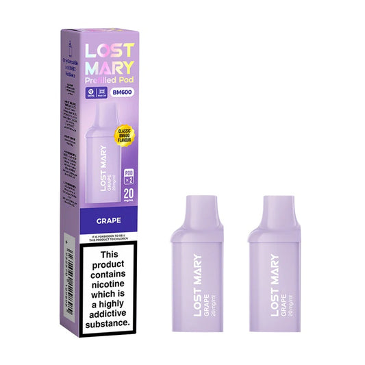 Lost Mary BM600 Prefilled Pods Puffs 2% Nic (10 Packs0