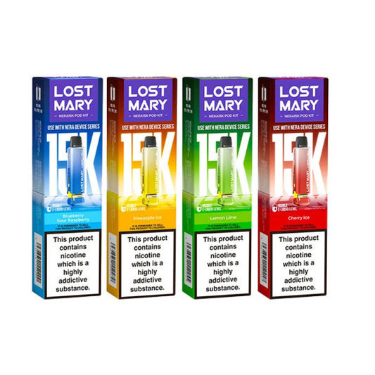 Lost Mary NERA 15K Puffs Pods Refill TPD 2% Nic - 5 Packs