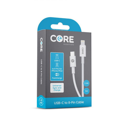 Core USB-C to 8-Pin Fast Charging Cable 2.1A – Compatible with iPhone (1 Pack)
