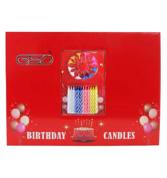 GSD Happy Birthday Candles – 24 Pack | Colorful Cake Topper Candles for Parties